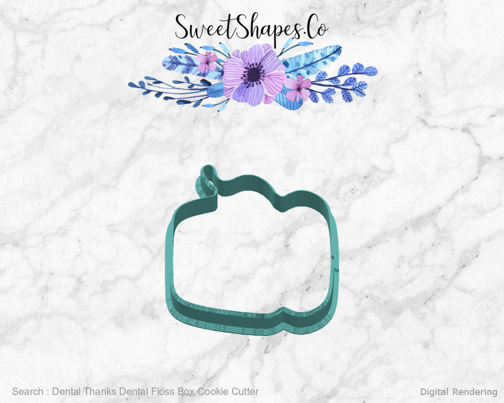 Dental Thanks Dental Floss Box Cookie Cutter — right view