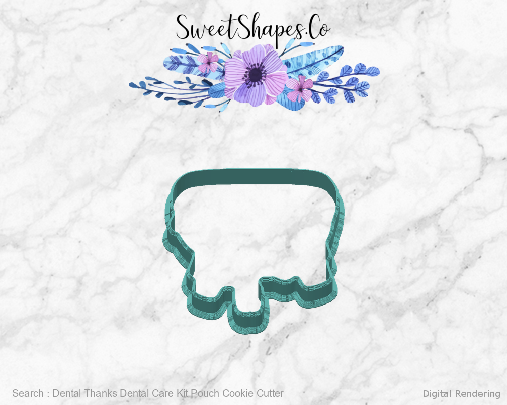 Dental Thanks Dental Care Kit Pouch Cookie Cutter — back view