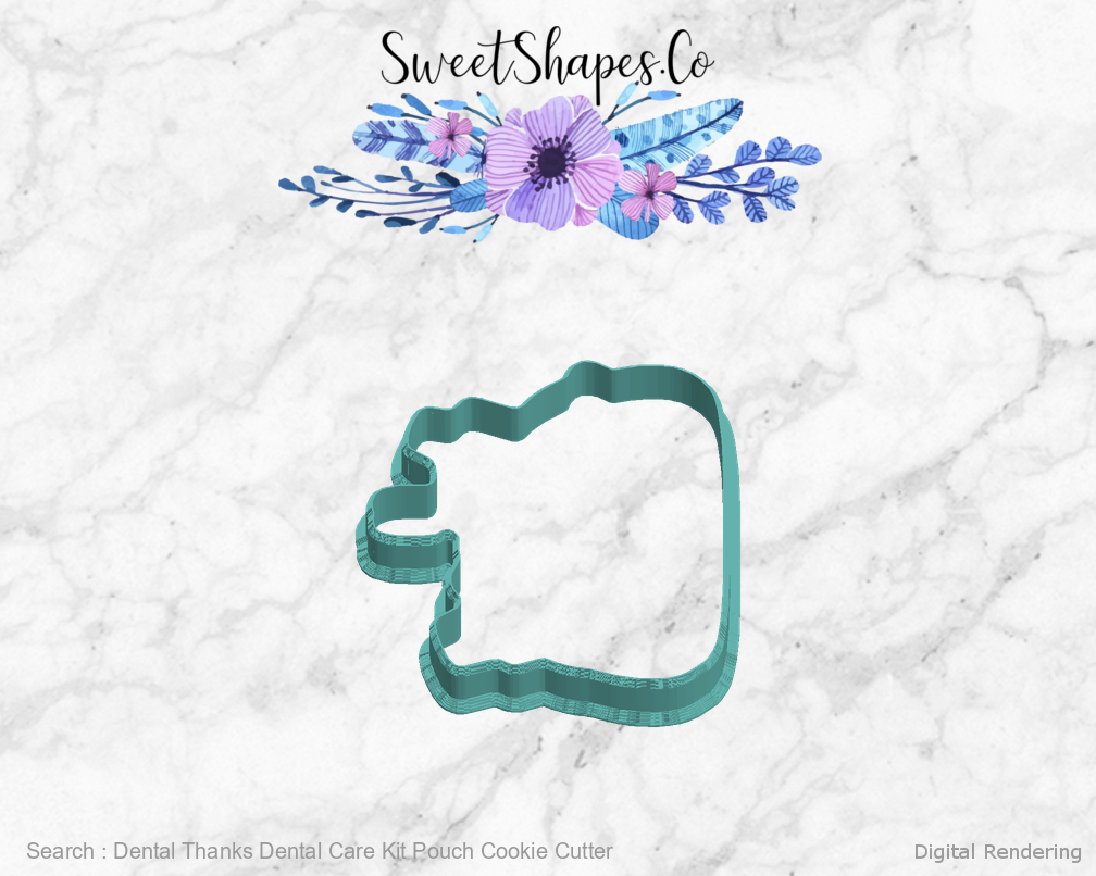 Dental Thanks Dental Care Kit Pouch Cookie Cutter — left view
