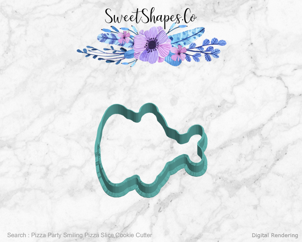 Pizza Party Smiling Pizza Slice Cookie Cutter — left view