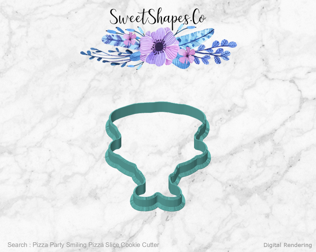 Pizza Party Smiling Pizza Slice Cookie Cutter — front view
