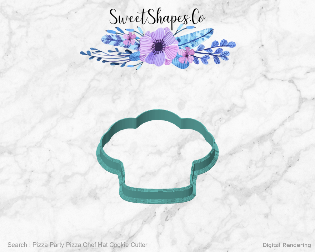 Pizza Party Pizza Chef Hat Cookie Cutter — front view