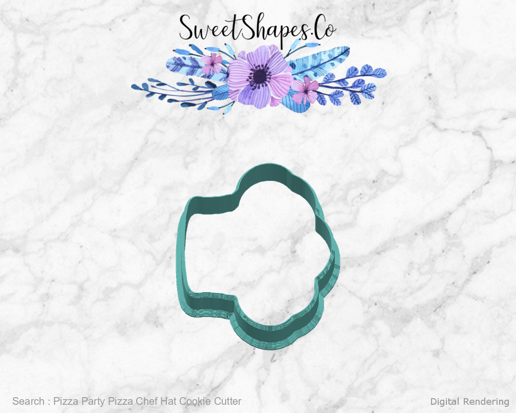 Pizza Party Pizza Chef Hat Cookie Cutter — right view