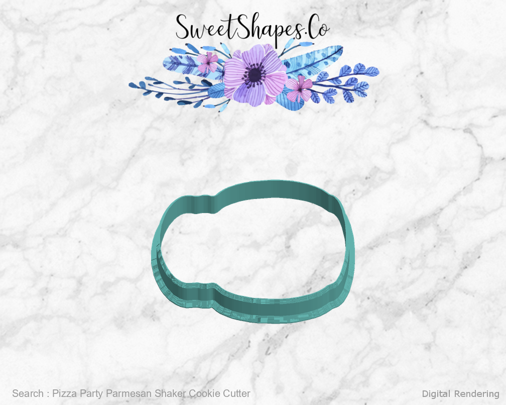 Pizza Party Parmesan Shaker Cookie Cutter — left view