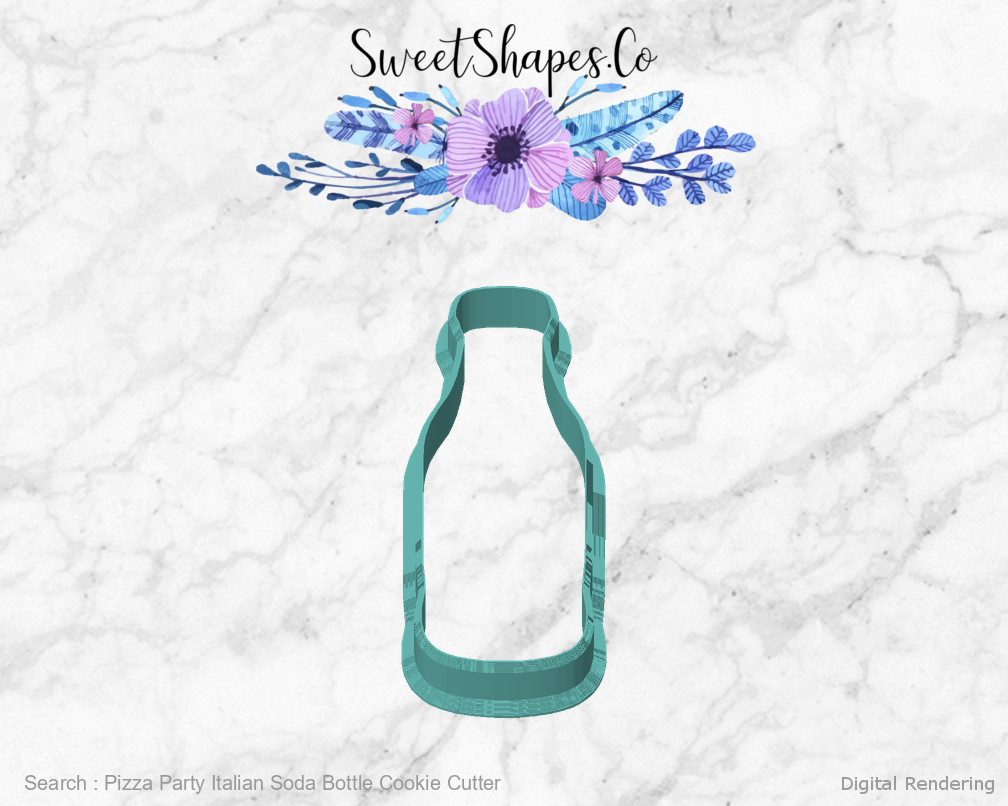 Pizza Party Italian Soda Bottle Cookie Cutter — front view