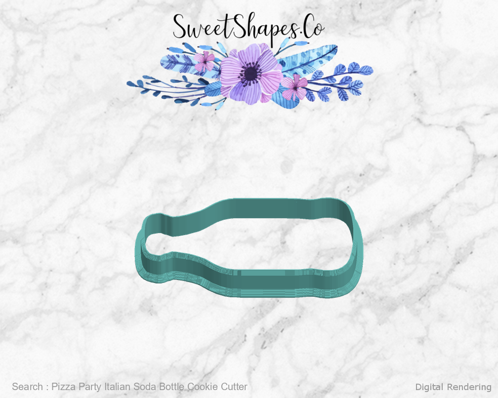 Pizza Party Italian Soda Bottle Cookie Cutter — left view