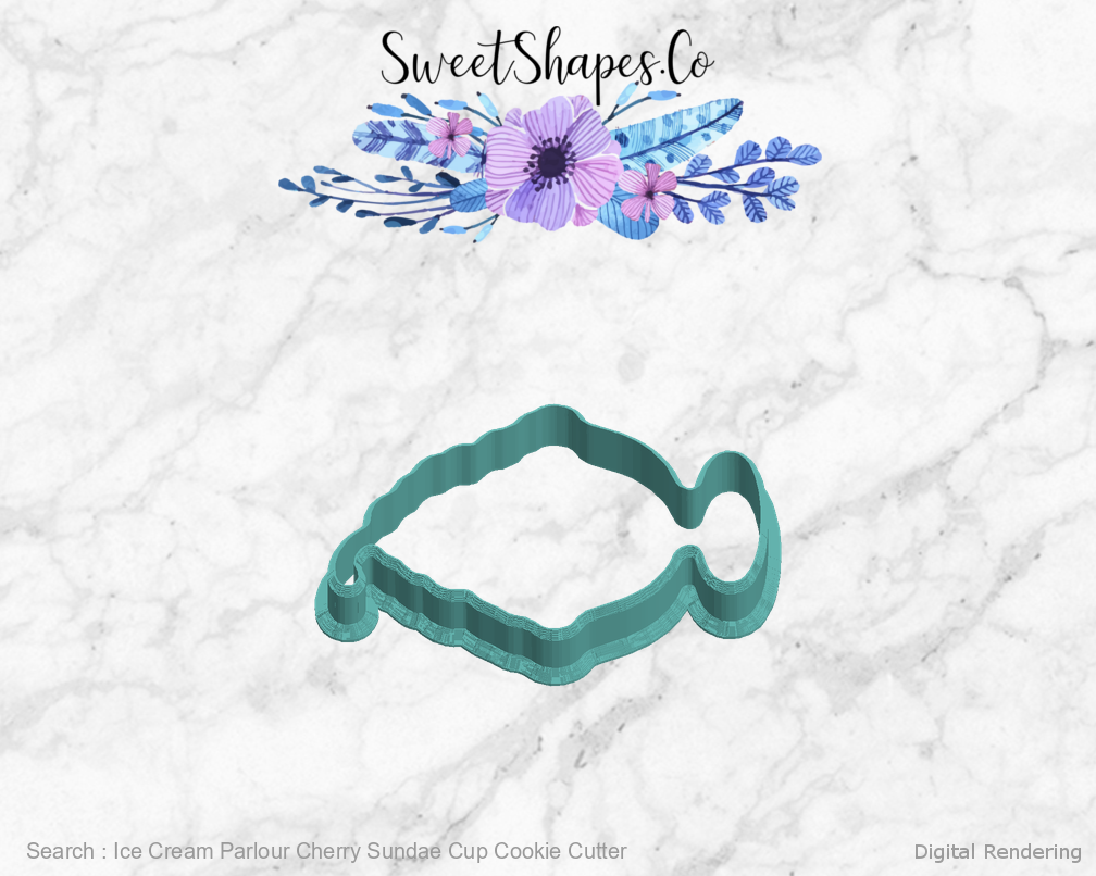 Ice Cream Parlour Cherry Sundae Cup Cookie Cutter — left view