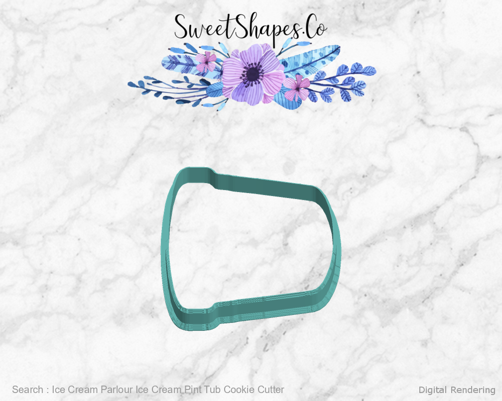 Ice Cream Parlour Ice Cream Pint Tub Cookie Cutter — left view