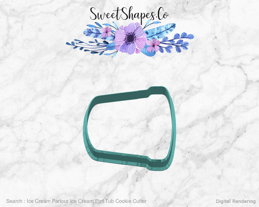 Ice Cream Parlour Ice Cream Pint Tub Cookie Cutter — right view