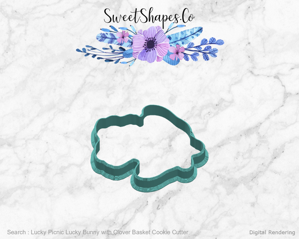 Lucky Picnic Lucky Bunny with Clover Basket Cookie Cutter — right view