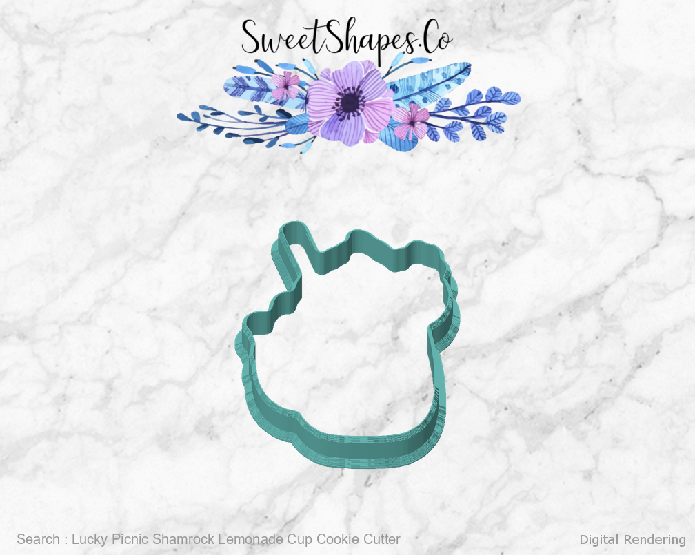 Lucky Picnic Shamrock Lemonade Cup Cookie Cutter — front view