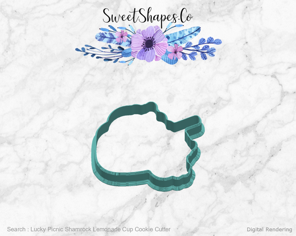 Lucky Picnic Shamrock Lemonade Cup Cookie Cutter — right view