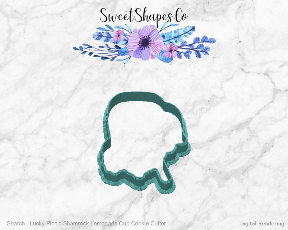 Lucky Picnic Shamrock Lemonade Cup Cookie Cutter — back view