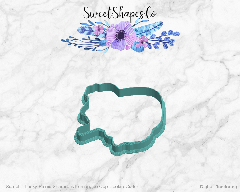 Lucky Picnic Shamrock Lemonade Cup Cookie Cutter — left view
