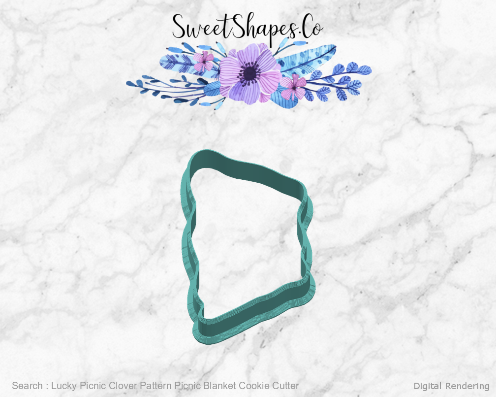 Lucky Picnic Clover Pattern Picnic Blanket Cookie Cutter — right view