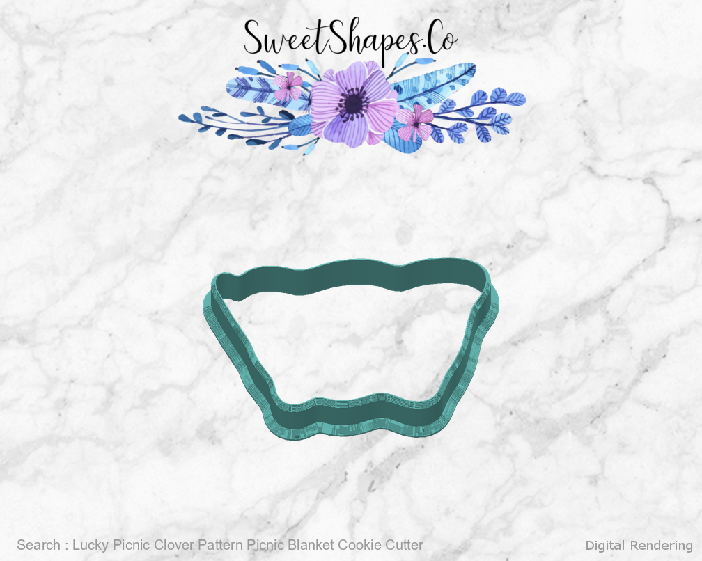 Lucky Picnic Clover Pattern Picnic Blanket Cookie Cutter — back view