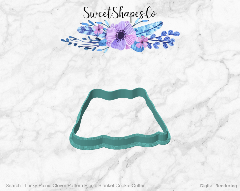 Lucky Picnic Clover Pattern Picnic Blanket Cookie Cutter — front view