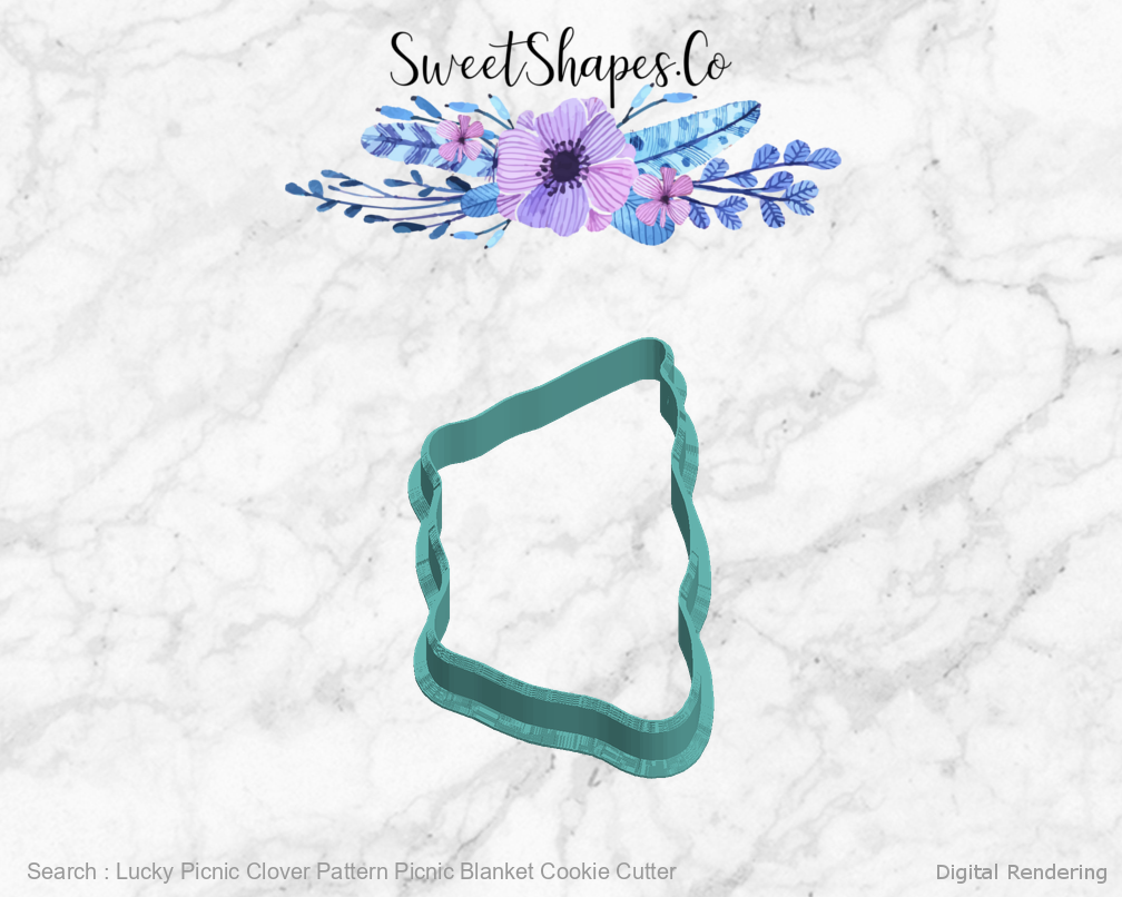 Lucky Picnic Clover Pattern Picnic Blanket Cookie Cutter — left view