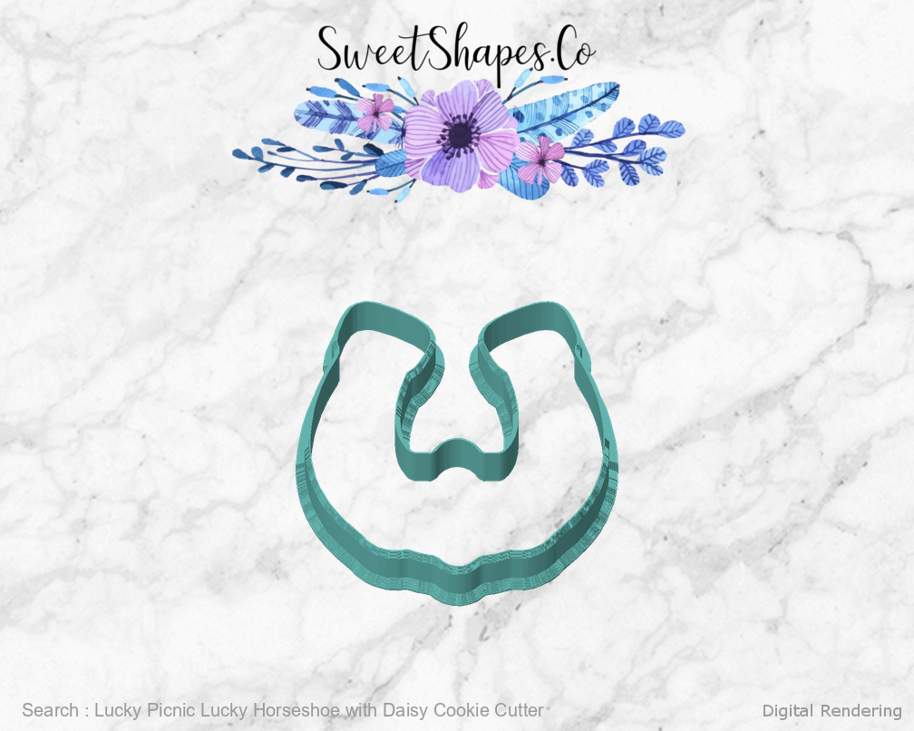 Lucky Picnic Lucky Horseshoe with Daisy Cookie Cutter — front view