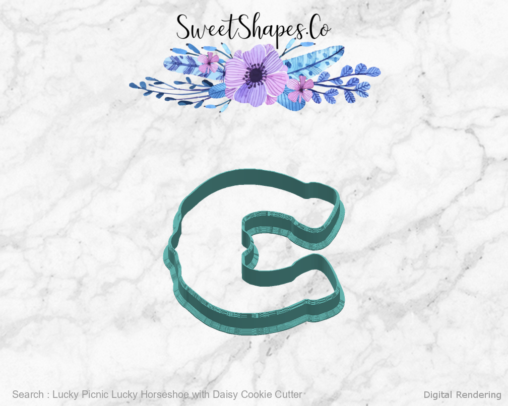 Lucky Picnic Lucky Horseshoe with Daisy Cookie Cutter — right view