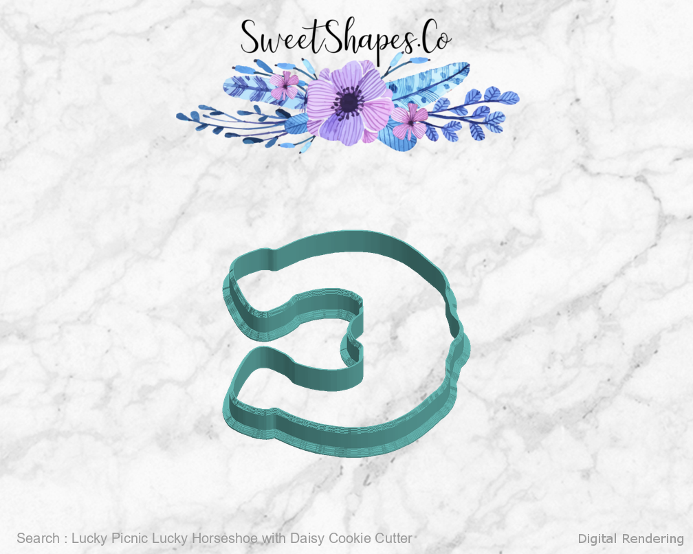 Lucky Picnic Lucky Horseshoe with Daisy Cookie Cutter — left view