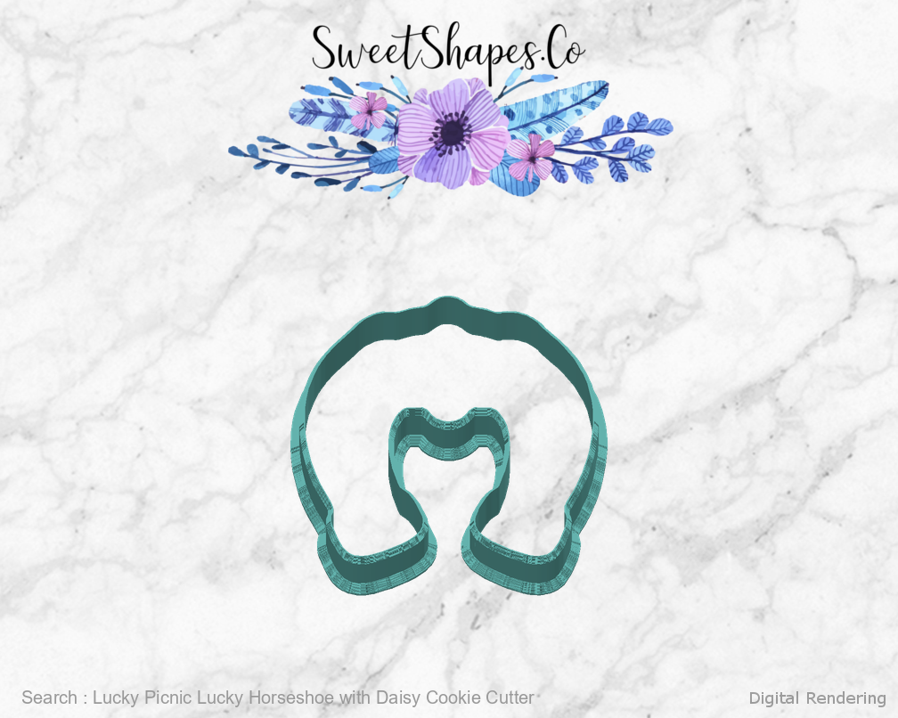 Lucky Picnic Lucky Horseshoe with Daisy Cookie Cutter — back view