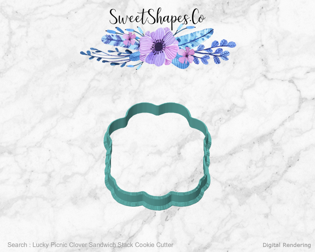 Lucky Picnic Clover Sandwich Stack Cookie Cutter — front view