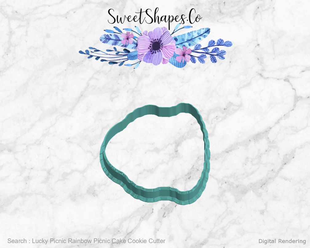 Lucky Picnic Rainbow Picnic Cake Cookie Cutter — left view