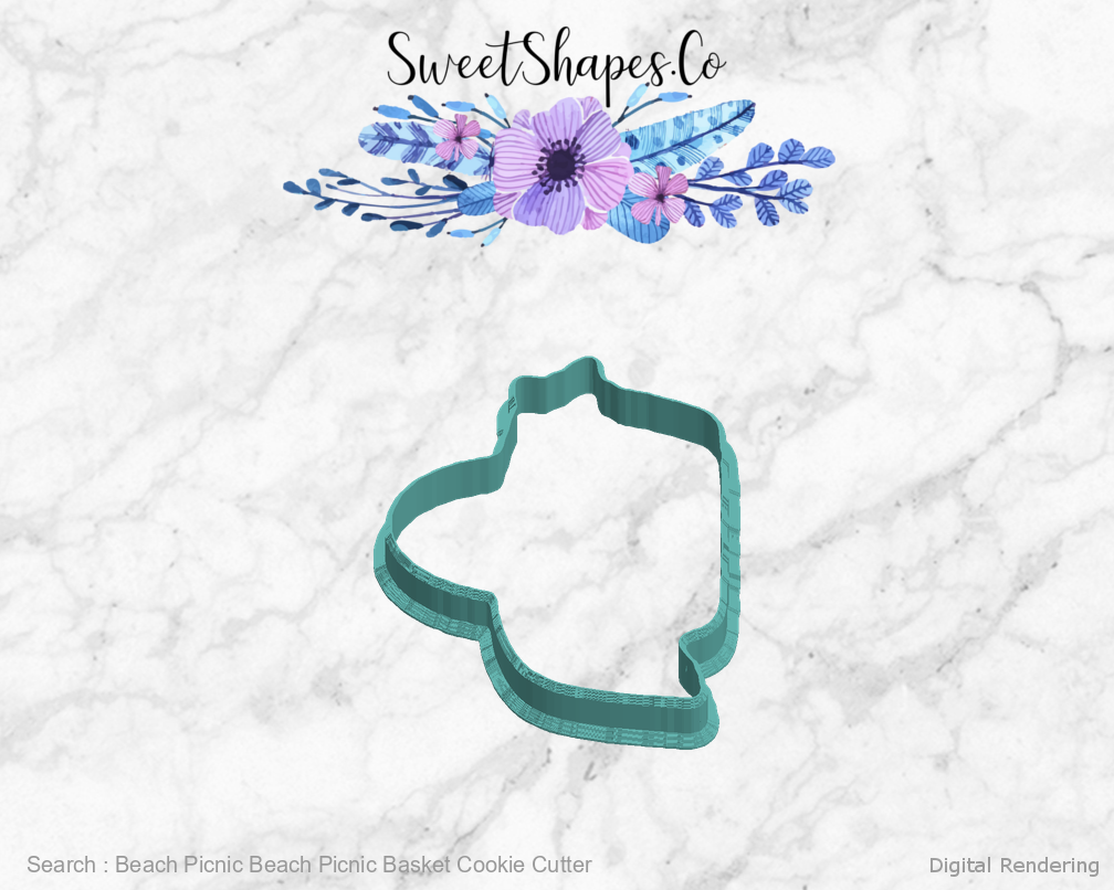 Beach Picnic Beach Picnic Basket Cookie Cutter — left view