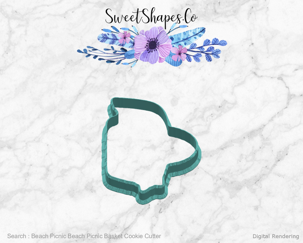 Beach Picnic Beach Picnic Basket Cookie Cutter — right view