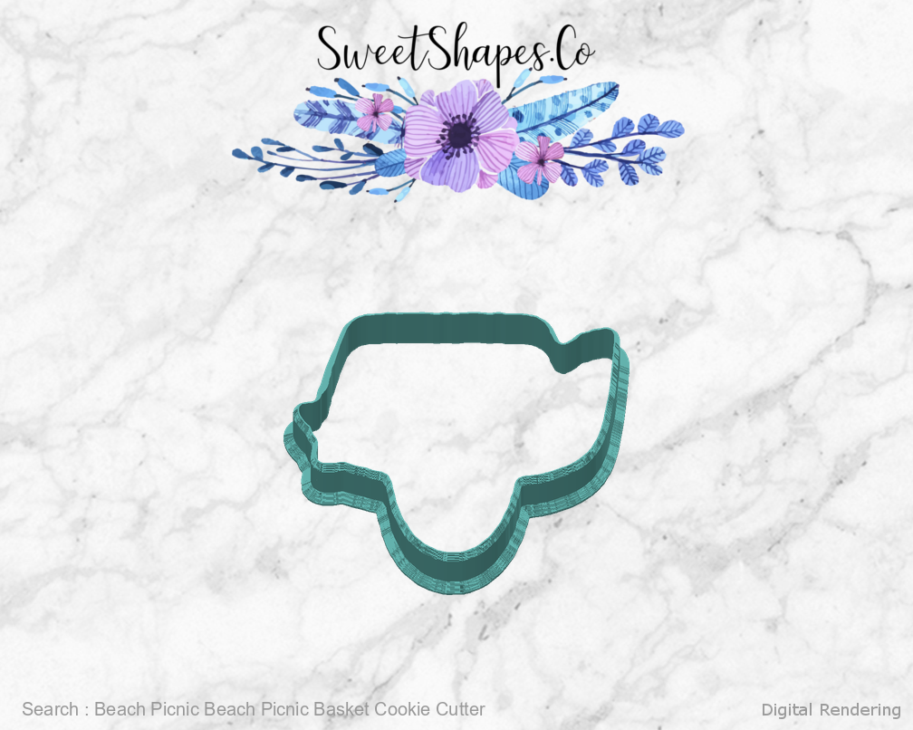 Beach Picnic Beach Picnic Basket Cookie Cutter — back view