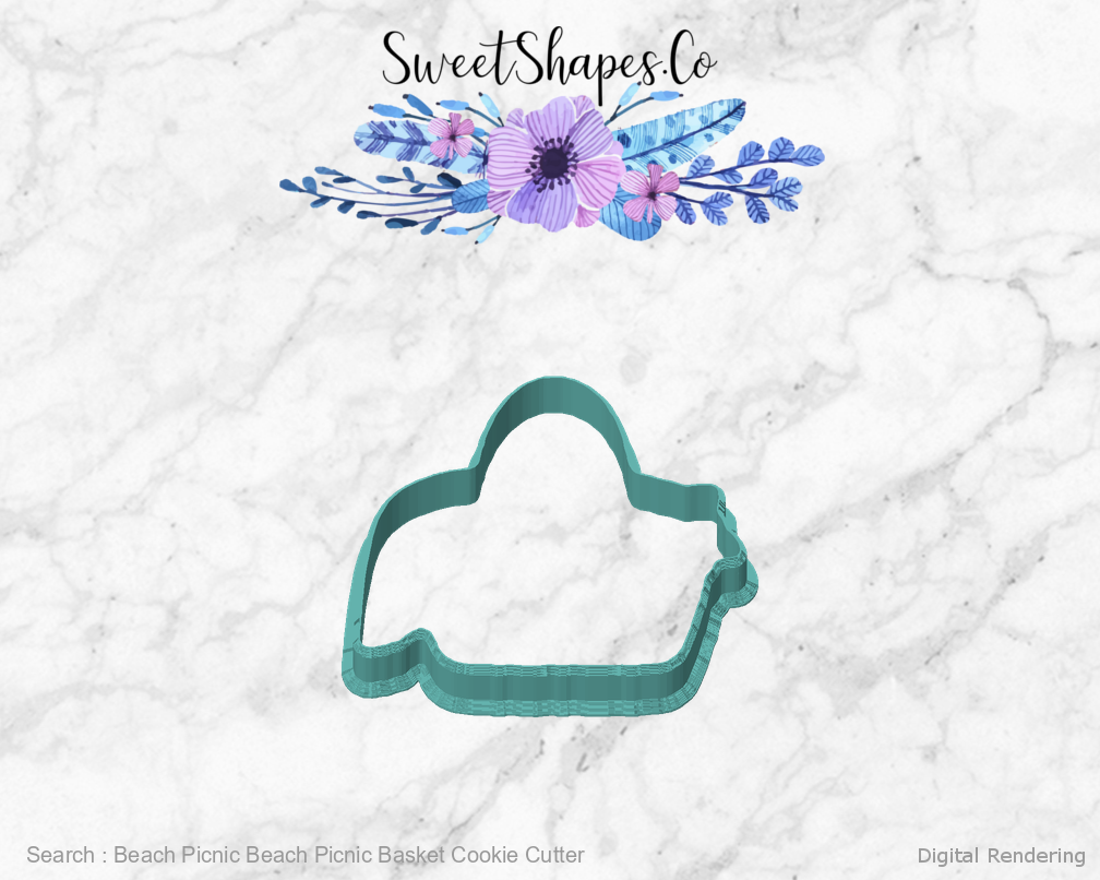Beach Picnic Beach Picnic Basket Cookie Cutter — front view