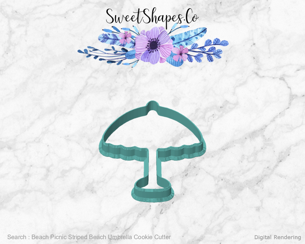 Beach Picnic Striped Beach Umbrella Cookie Cutter — front view