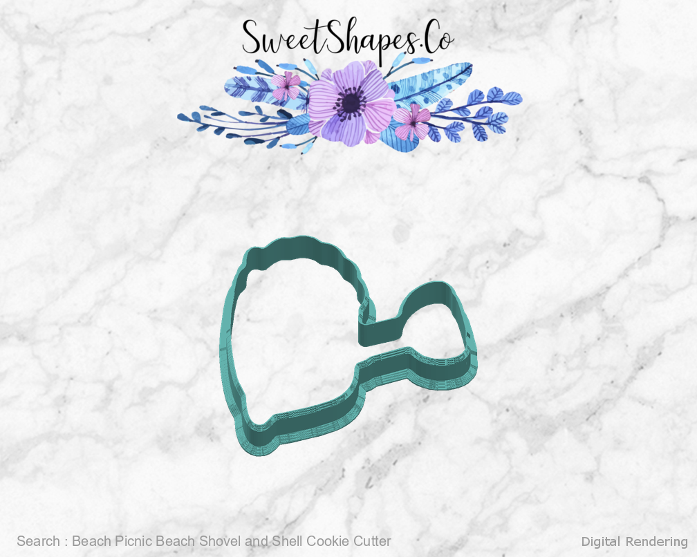 Beach Picnic Beach Shovel and Shell Cookie Cutter — right view