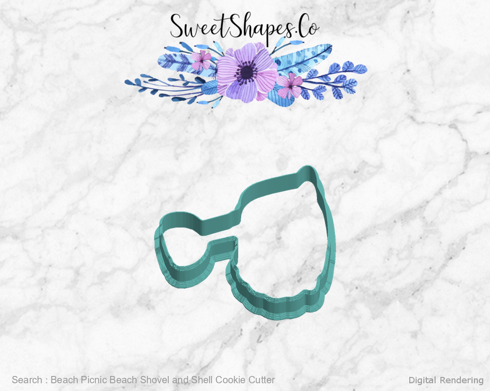 Beach Picnic Beach Shovel and Shell Cookie Cutter — left view