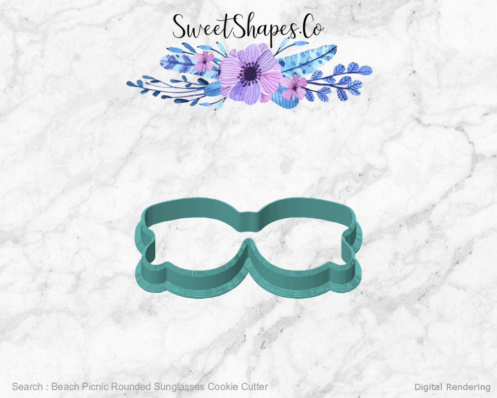 Beach Picnic Rounded Sunglasses Cookie Cutter — front view