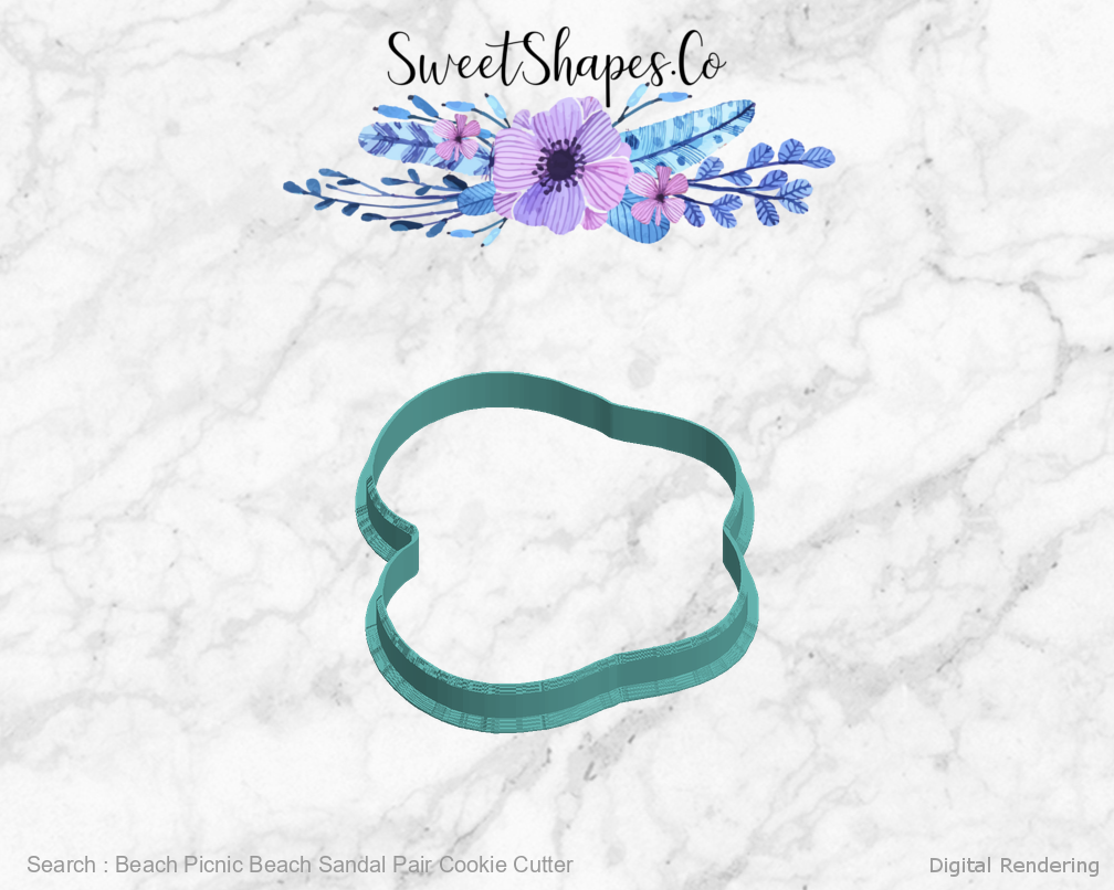 Beach Picnic Beach Sandal Pair Cookie Cutter — left view