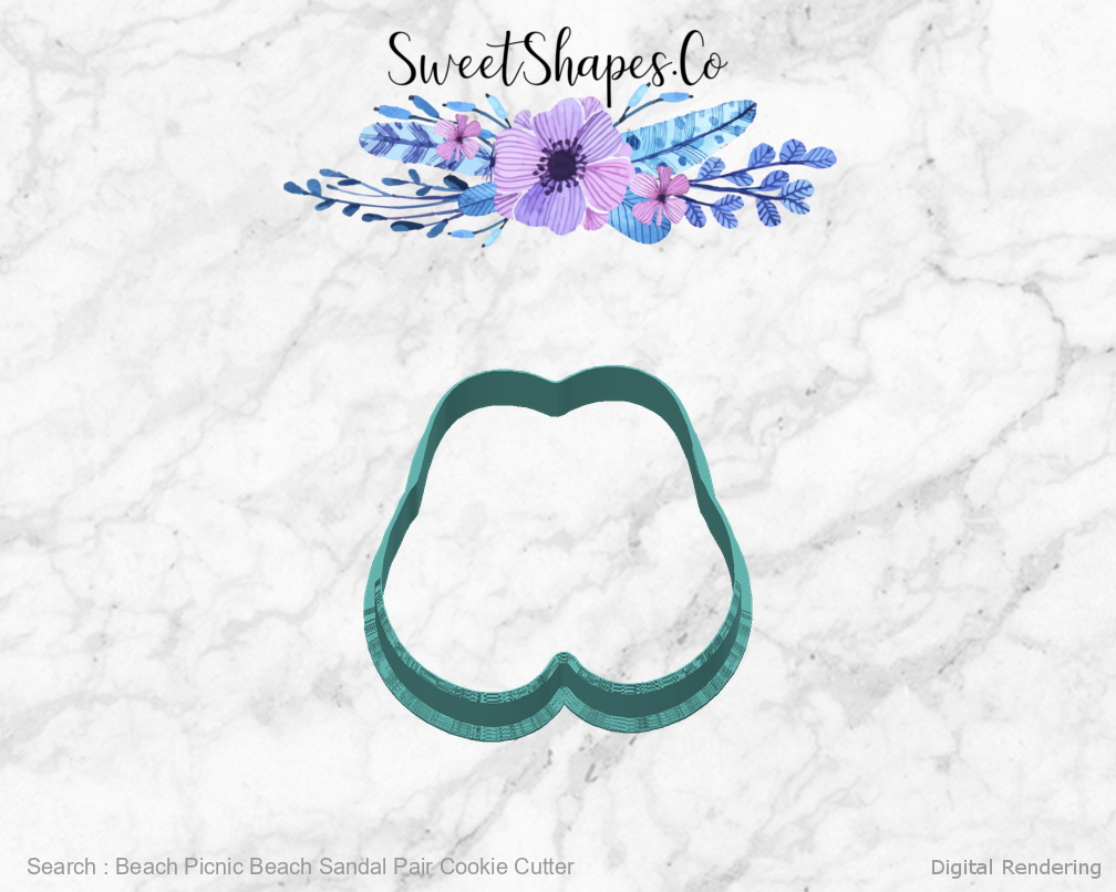 Beach Picnic Beach Sandal Pair Cookie Cutter — back view