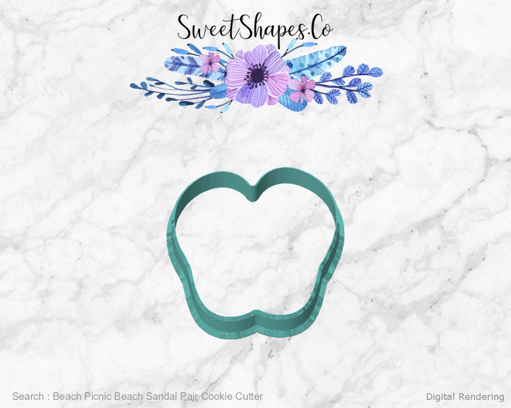 Beach Picnic Beach Sandal Pair Cookie Cutter — front view