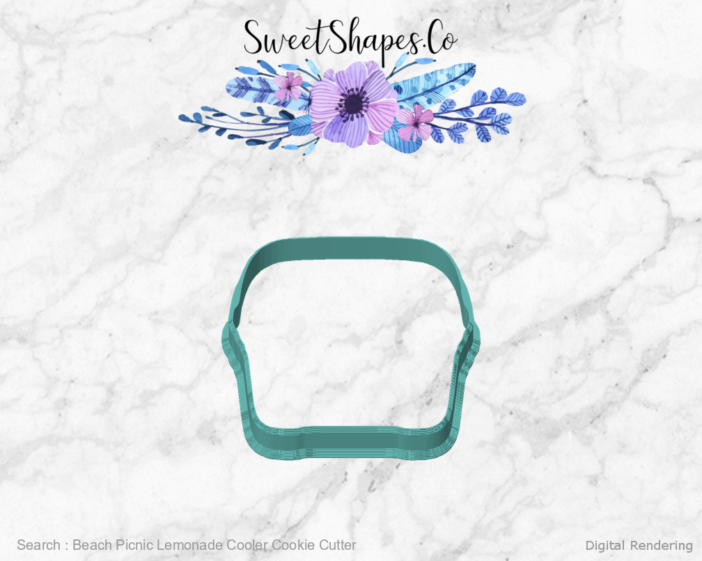 Beach Picnic Lemonade Cooler Cookie Cutter — front view