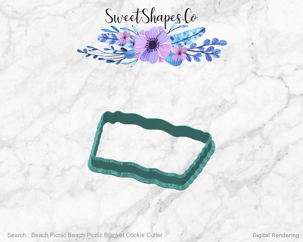 Beach Picnic Beach Picnic Blanket Cookie Cutter — back view
