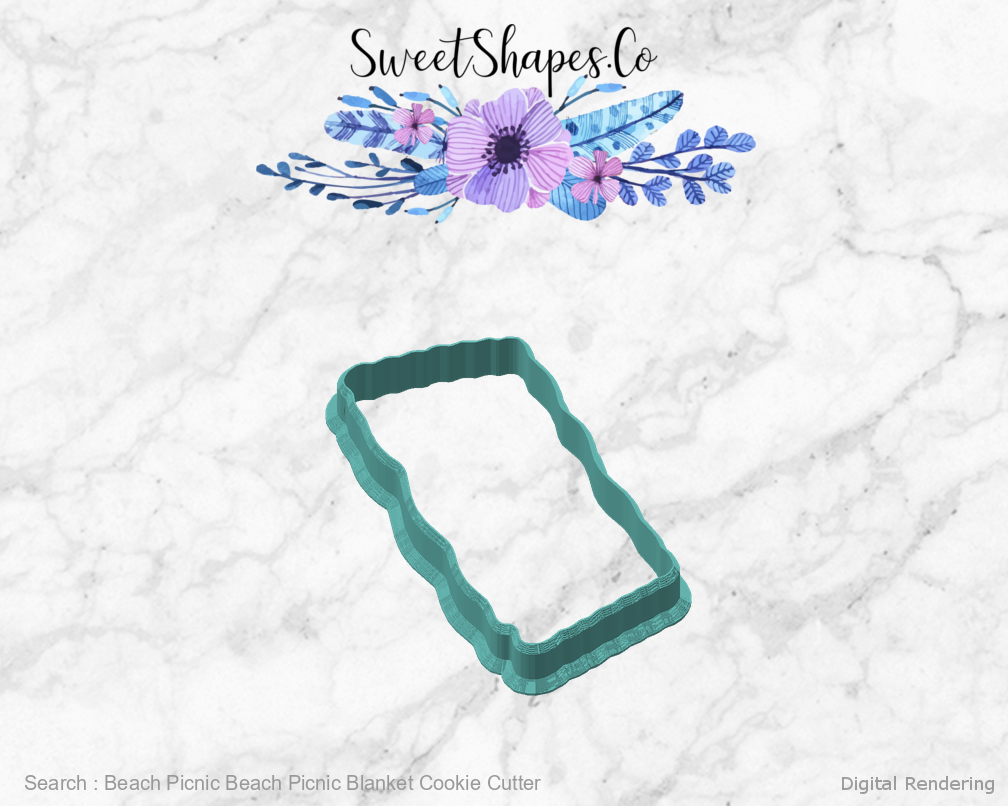 Beach Picnic Beach Picnic Blanket Cookie Cutter — angled front view