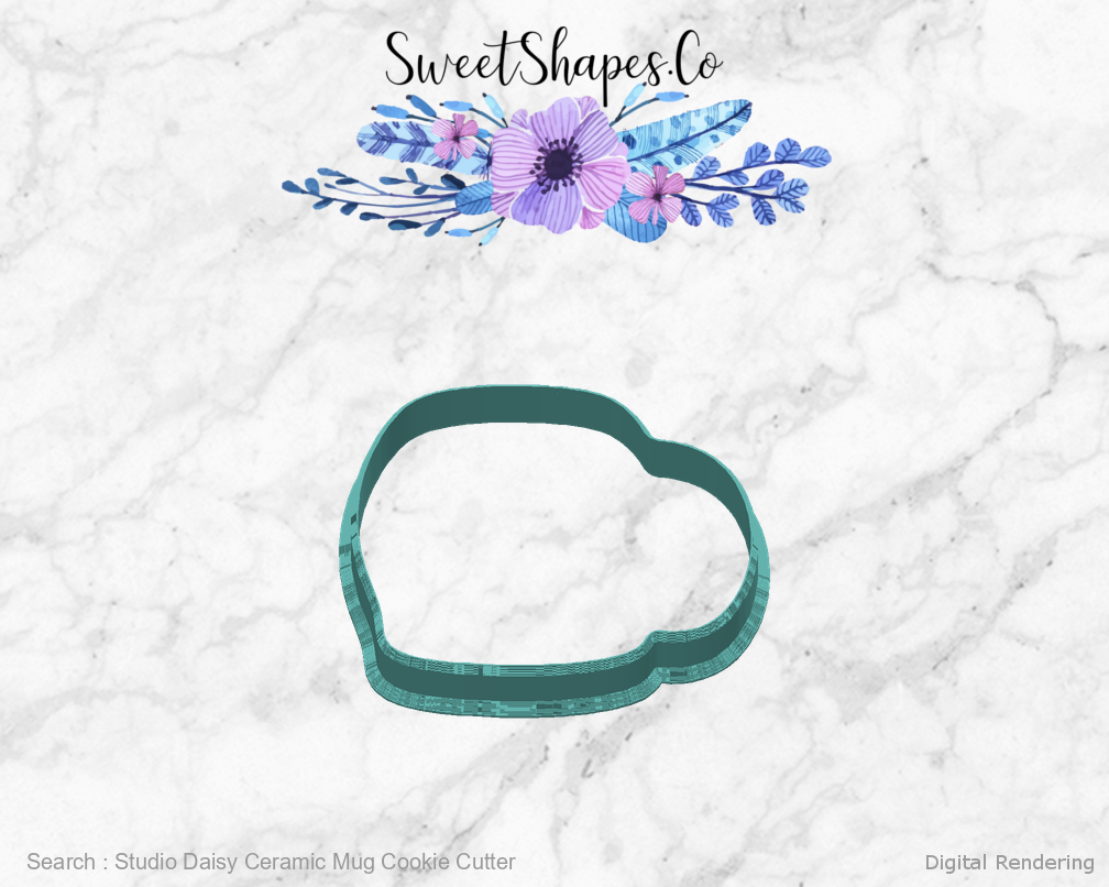 Studio Daisy Ceramic Mug Cookie Cutter — back view