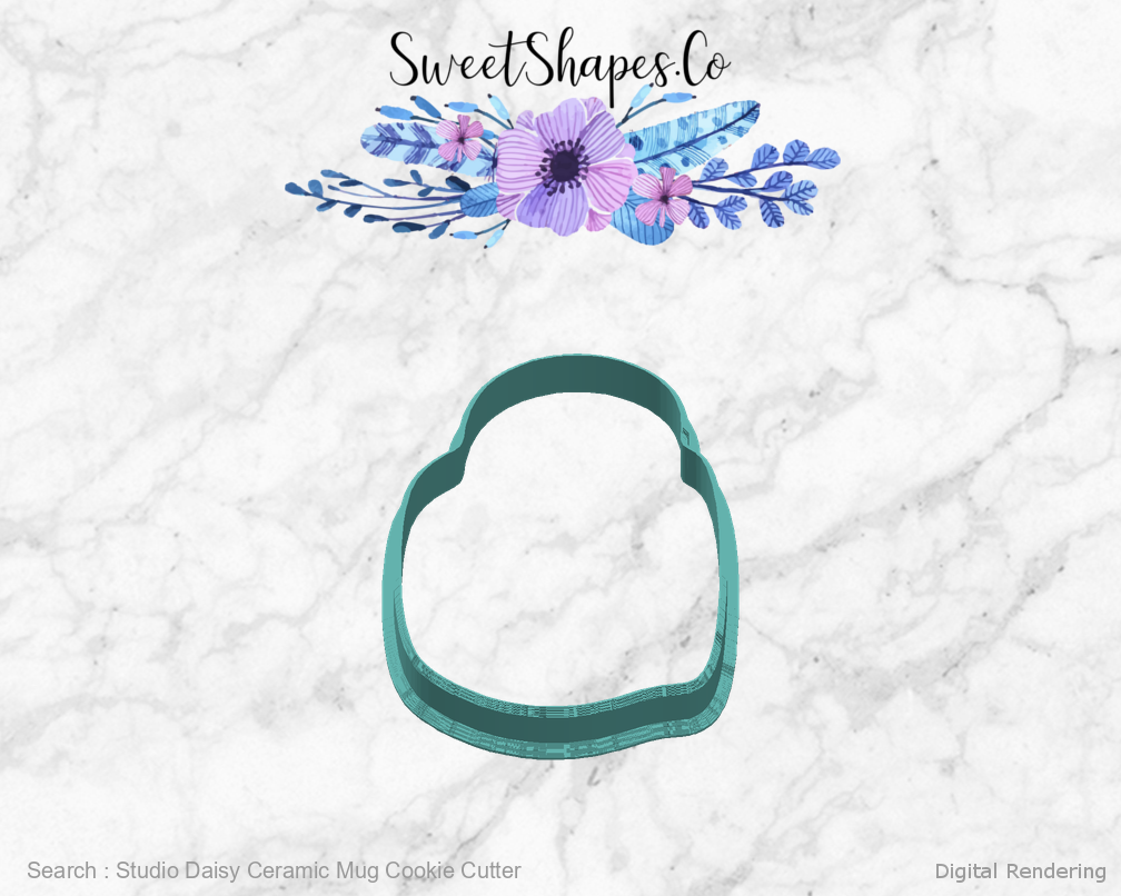 Studio Daisy Ceramic Mug Cookie Cutter — right view