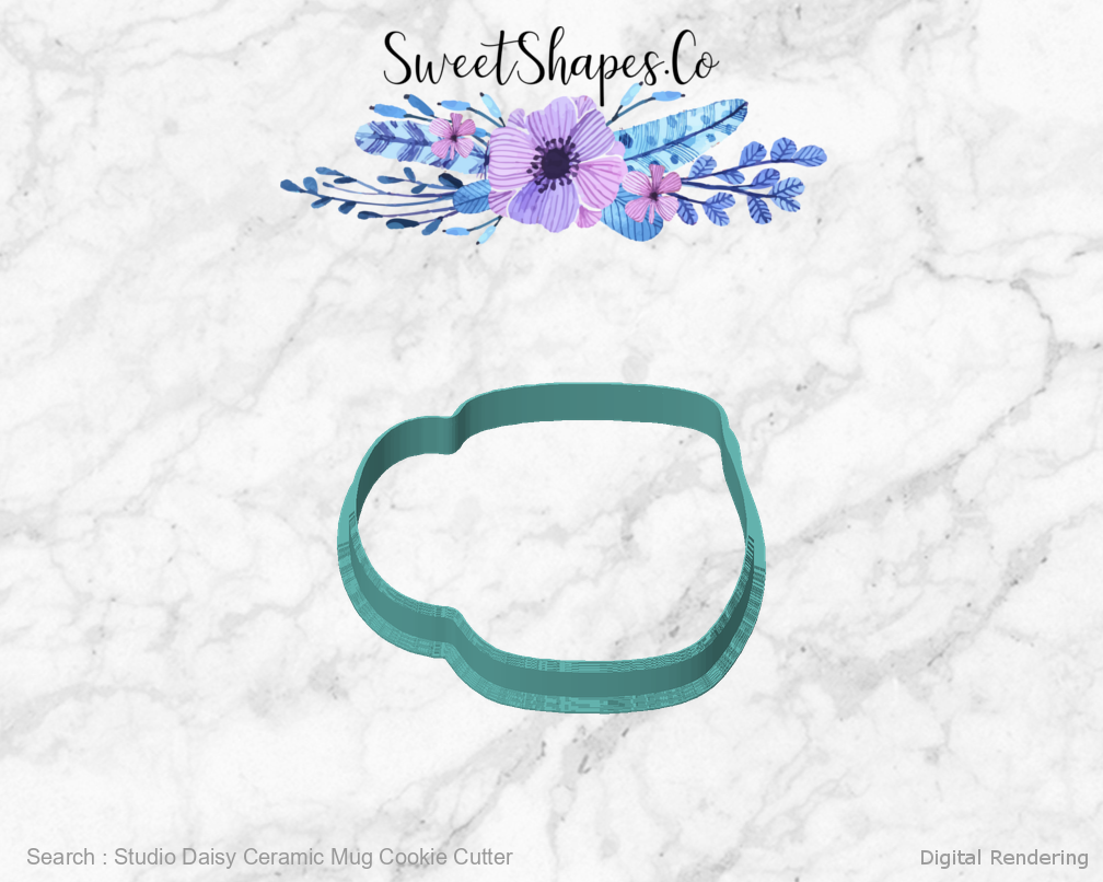 Studio Daisy Ceramic Mug Cookie Cutter — front view