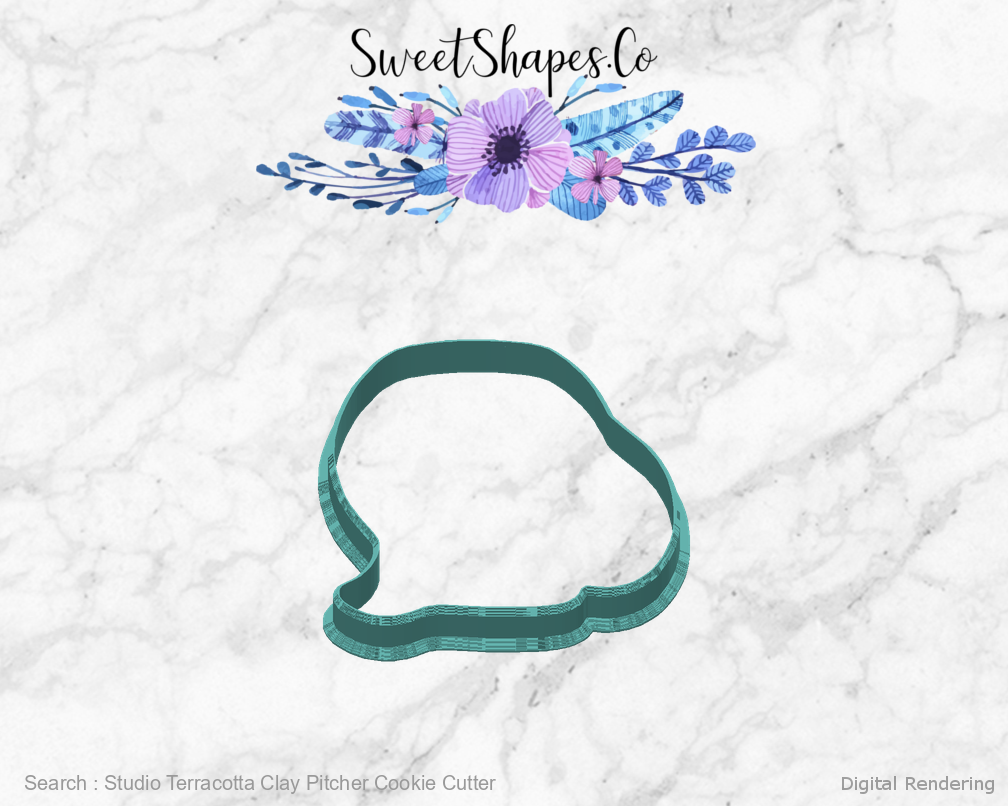 Studio Terracotta Clay Pitcher Cookie Cutter — back view
