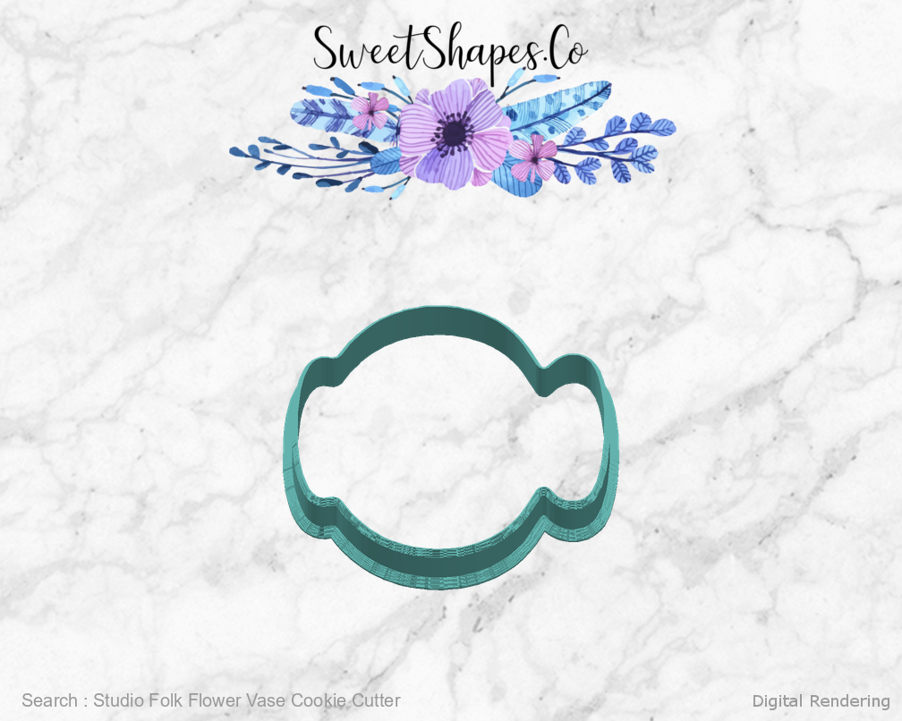 Studio Folk Flower Vase Cookie Cutter — right view