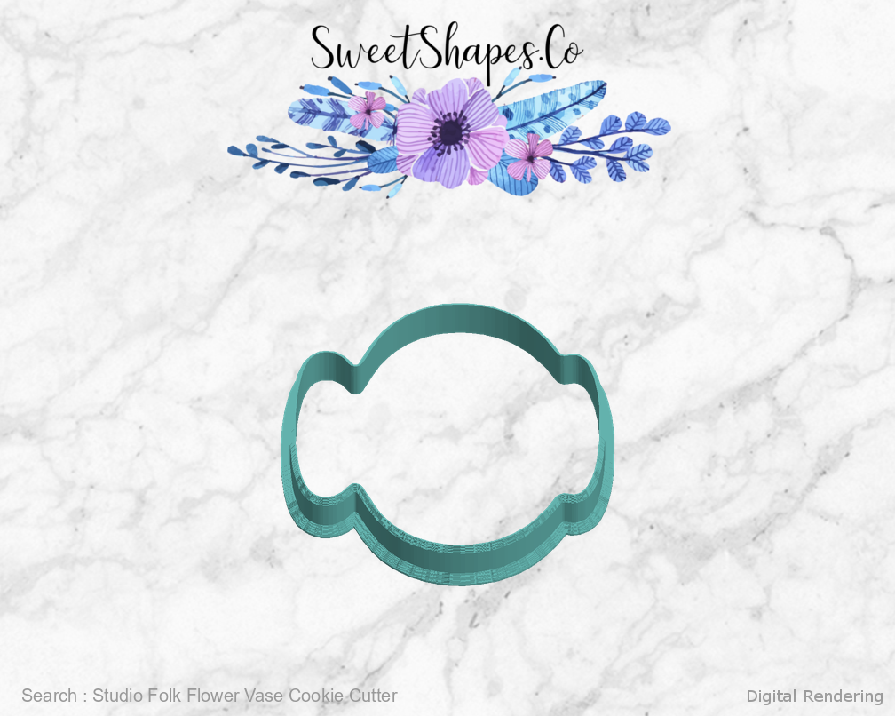 Studio Folk Flower Vase Cookie Cutter — left view