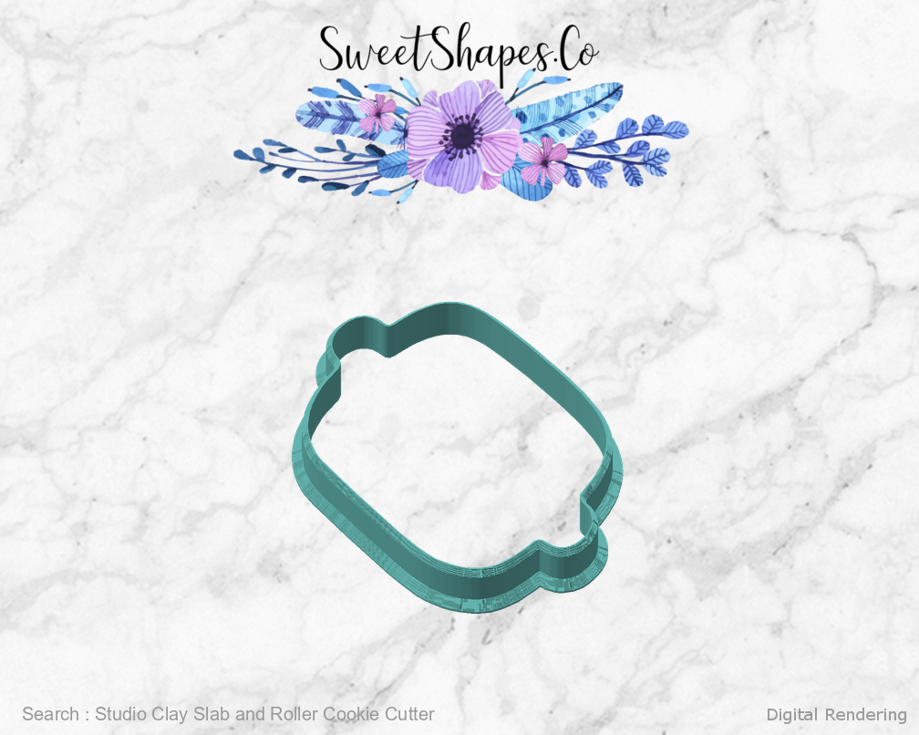 Studio Clay Slab and Roller Cookie Cutter — angled front view
