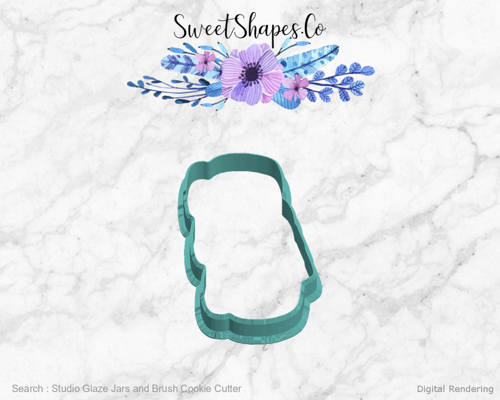 Studio Glaze Jars and Brush Cookie Cutter — left view